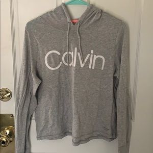 Grey Calvin Klein hoodie. Size small